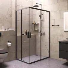 Комплект для ванной комнаты, зона помывочной 120x80 см AM.PM Gem S WK93ER Чёрный