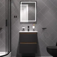 Комплект для ванной комнаты, зона красоты 55 см AM.PM X-Joy BK85GO Черный; белый