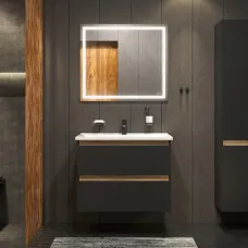 Комплект для ванной комнаты, зона красоты 80 см AM.PM X-Joy BK85GQ Черный; белый