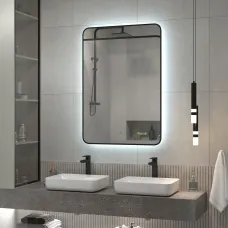 Зеркало Reflexion Black View с подсветкой, бесконтактным сенсором 600х1000